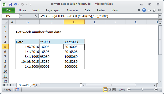 convert jde julian date to calendar date excel